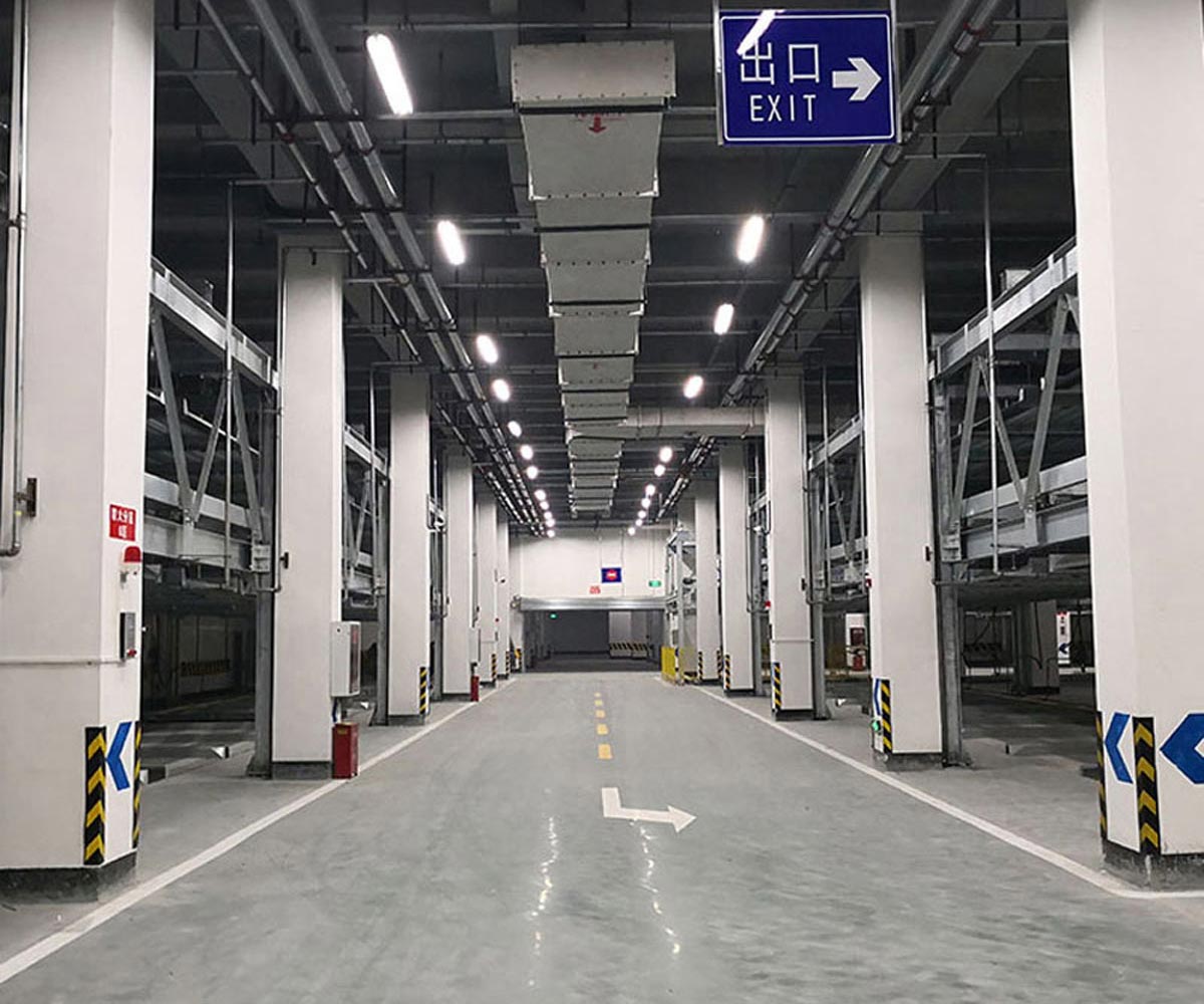 丹棱四柱兩層立體車庫電動解鎖方式的安裝